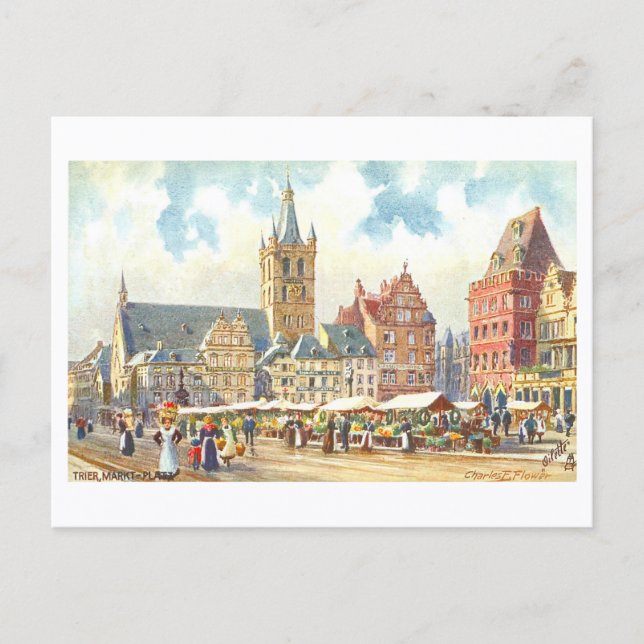 Vintage Trier Marketplace Postcard (Front)