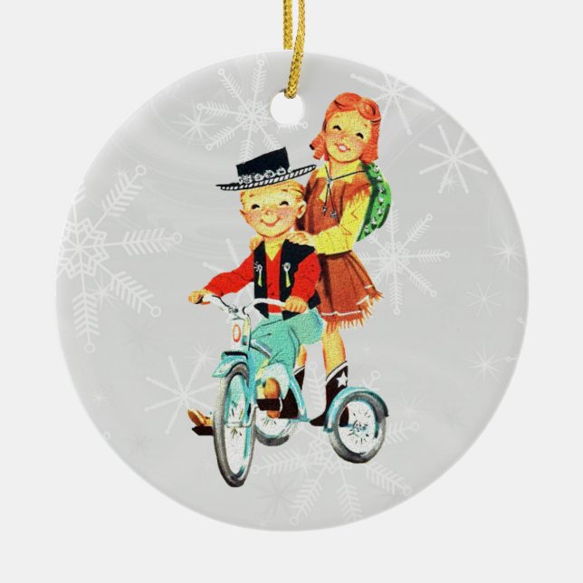 Vintage Trike Ceramic Ornament (Front)