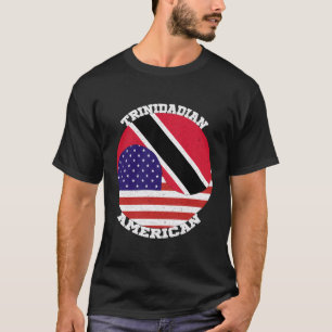 Vintage Trinidadian American Flag Trinidad And Usa T-Shirt