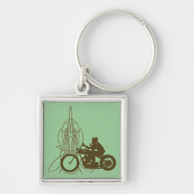 Vintage Triumph Riding Keychain (Front)