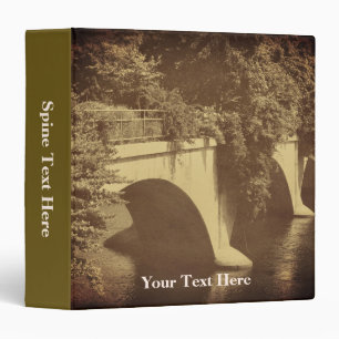 Vintage Trolley Bridge Of Flowers Personalized 3 Ring Binder