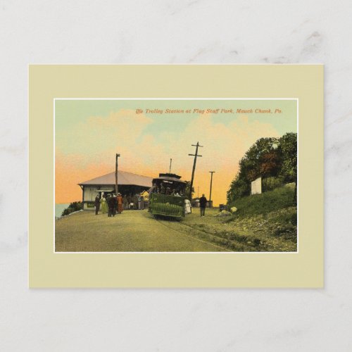 Vintage trolley station Mauch Chunk Pennsylvania Postcard