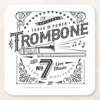 Vintage Trombone Paper Coasters