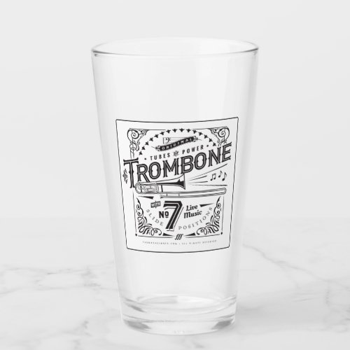 Vintage Trombone Pint Glass _ New