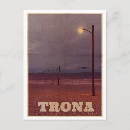 Vintage Trona USA Street Light Travel Postcard