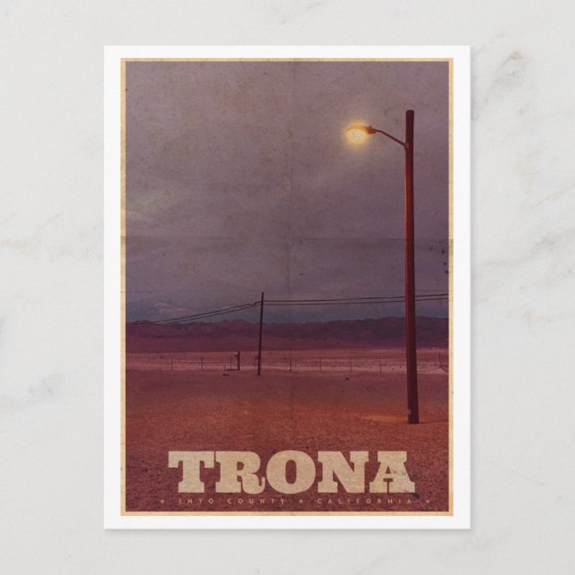 Vintage Trona USA Street Light Travel Postcard (Front)