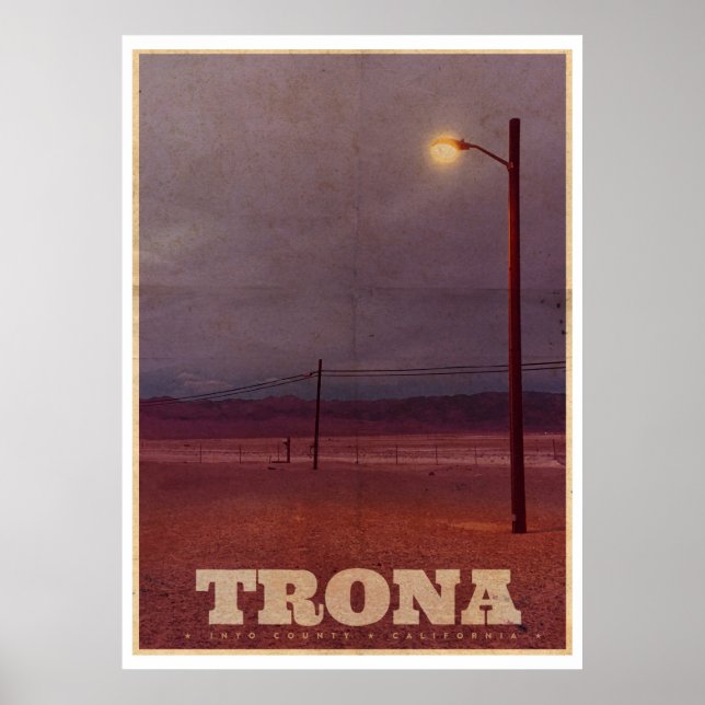 Vintage Trona USA Street Light Travel Poster (Front)