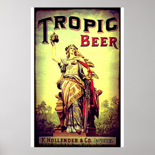 Vintage Tropic Beer Advertisement Poster