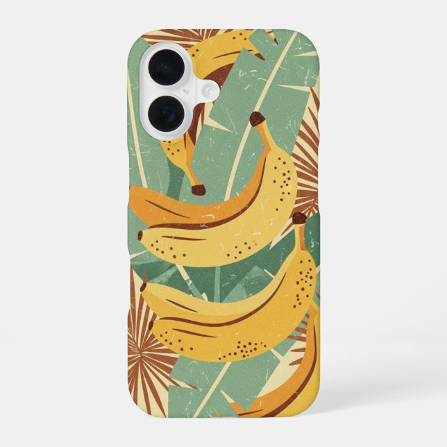 Vintage Tropical Banana Pattern iPhone Case (Back)