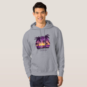 Vintage Tropical Beach Summer Sunset Palm Tree Hoodie