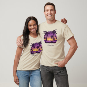 Vintage Tropical Beach Summer Sunset Palm Tree T-Shirt