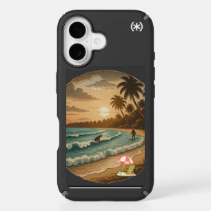 Vintage Tropical Beach Sunset iPhone 16 Speck Case