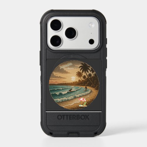 Vintage Tropical Beach Sunset iPhone 17 Pro Otterb Case