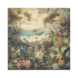 Vintage Tropical Bird Botanical Art Luxury
