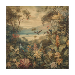 Vintage Tropical Bird Botanical Art Luxury