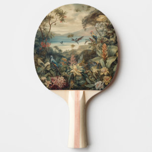 Vintage Tropical Bird Botanical Art Luxury Ping Pong Paddle