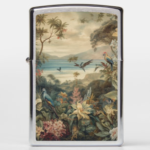 Vintage Tropical Bird Botanical Art   Luxury Zippo Lighter