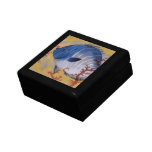 Vintage Tropical Blue Fish Coral Marine Ocean Life Jewelry Box