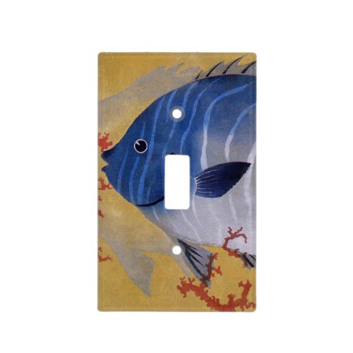 Vintage Tropical Blue Fish Coral Marine Ocean Life Light Switch Cover