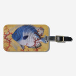 Vintage Tropical Blue Fish Coral Marine Ocean Life Luggage Tag