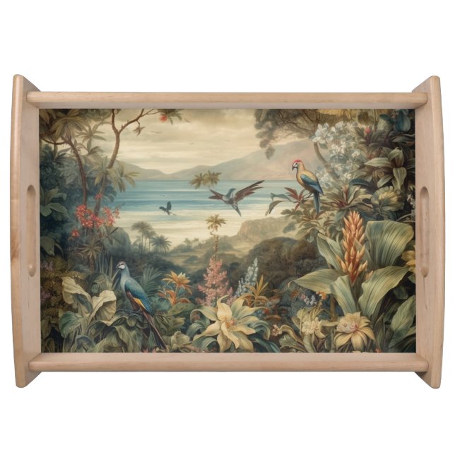 Vintage Tropical Botanical Art | Luxury Designer Serving Tray (Front)