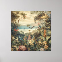 Vintage Tropical Botanical Paradise Art |