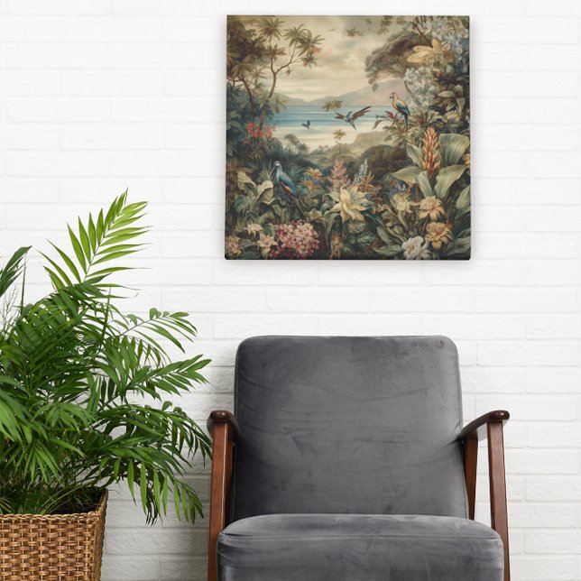 Vintage Tropical Botanical Paradise Art |  Canvas Print (Creator Uploaded)