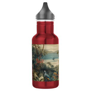 Vintage Tropical Botanical Paradise Art Stainless Steel Water Bottle