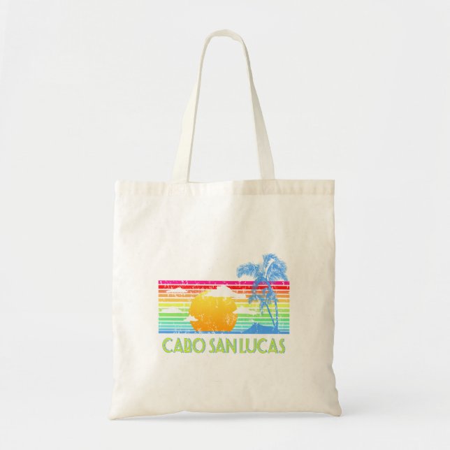 Vintage Tropical Cabo San Lucas Tote Bag (Front)