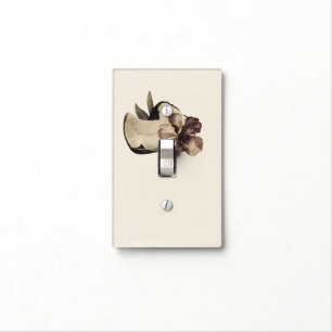 Vintage Tropical Coconut & Hibiscus Chic Retro Light Switch Cover