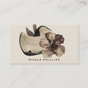 Vintage Tropical Coconut & Hibiscus Elegant Chic Business Card