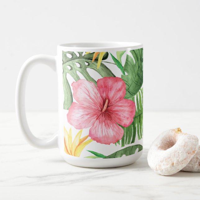 Vintage Tropical Coffee Mug (With Donut)