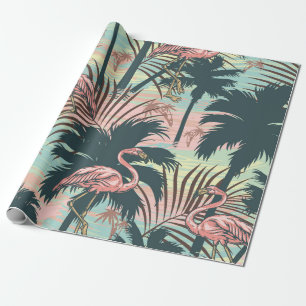 Vintage tropical colorful seamless pattern with pi wrapping paper