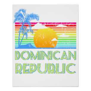 Vintage Tropical Dominican Republic Poster