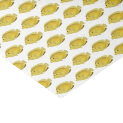 Vintage Tropical Fish Drawing Yellow Tissue Paper