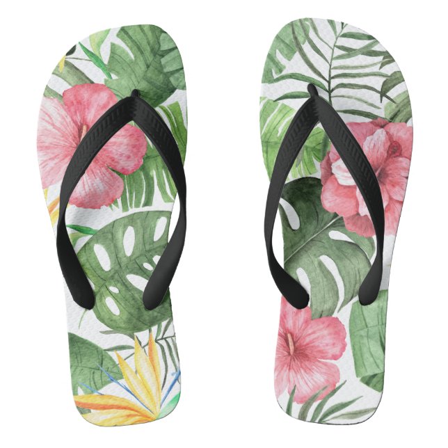 Vintage Tropical Flip Flops (Footbed)