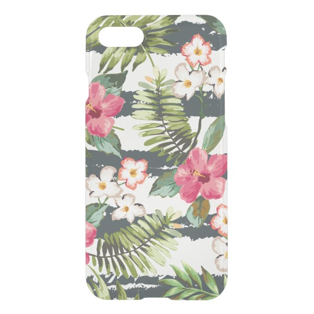 Vintage Tropical Floral iPhone 7 Clear Case (Back)