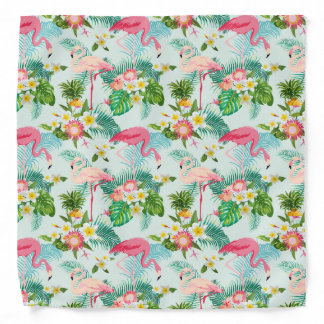 Vintage Tropical Flowers And Birds Bandana