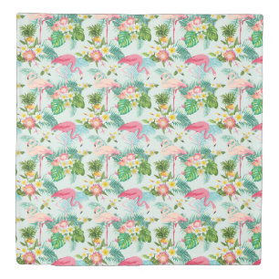 Vintage Tropical Flowers And Birds Duvet Cover