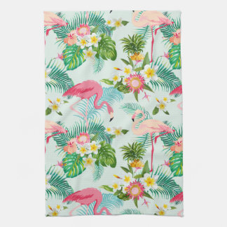 Vintage Tropical Flowers And Birds Kitchen Towel
