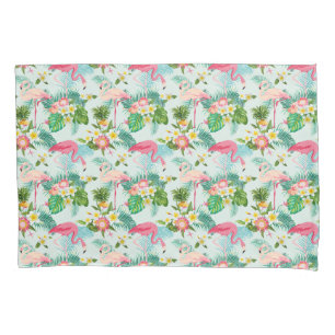 Vintage Tropical Flowers And Birds Pillow Case