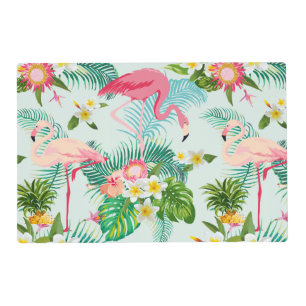 Vintage Tropical Flowers And Birds Placemat