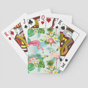 Vintage Tropical Flowers And Birds Poker Cards