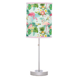 Vintage Tropical Flowers And Birds Table Lamp