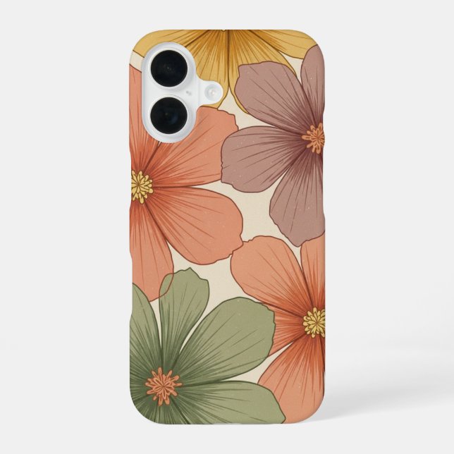 Vintage Tropical Flowers iPhone Case (Back)