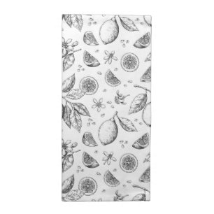 Vintage Tropical Fruit Lemon Floral Pattern Cloth Napkin