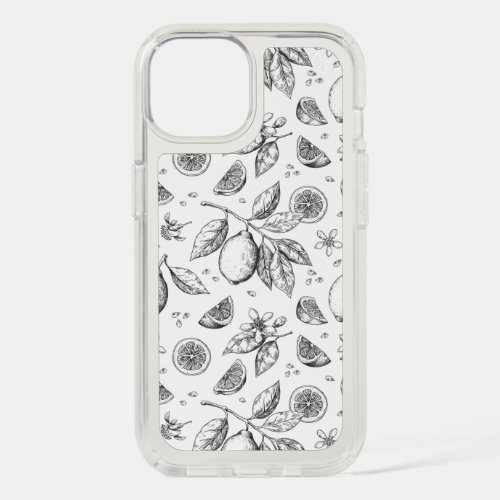 Vintage Tropical Fruit Lemon Floral Pattern iPhone 15 Case