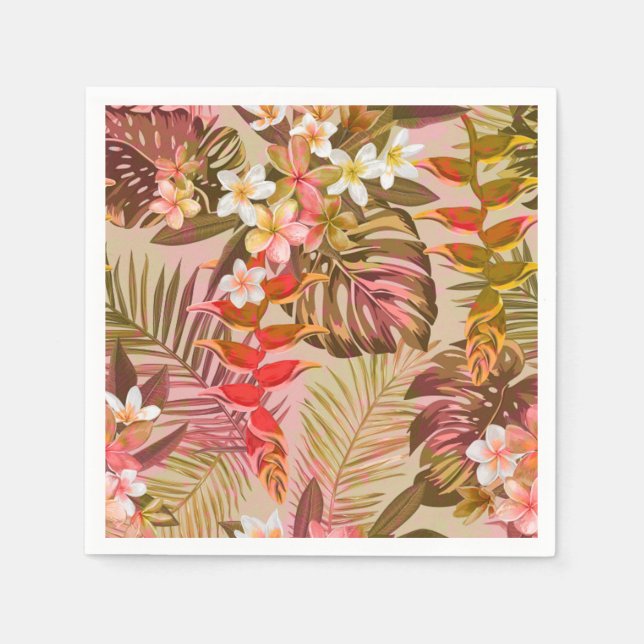 Vintage Tropical Garden Napkins (Front)