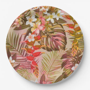 Vintage Tropical Garden Paper Plates