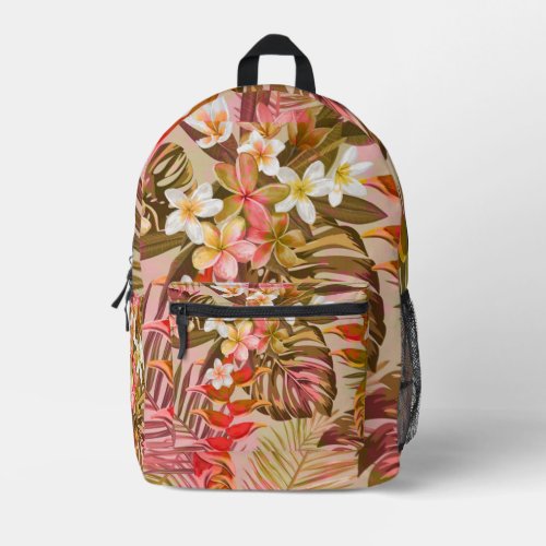 Vintage Tropical Garden Pattern Reversible Printed Backpack